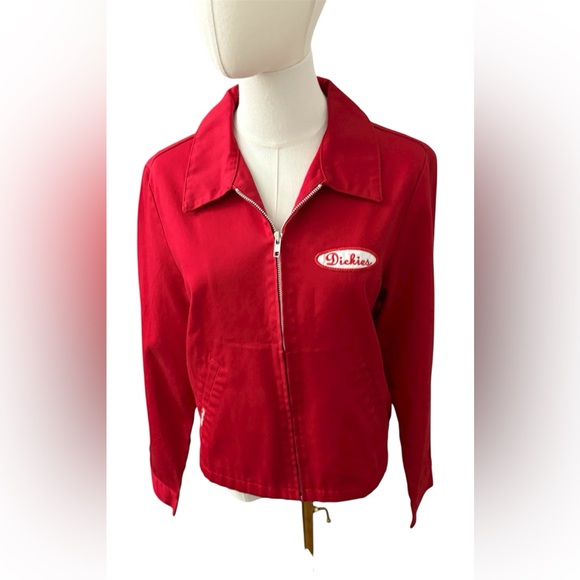 DICKIES Red Mechanic Work Jacket Women’s Size Large EUC - Picture 1 of 10